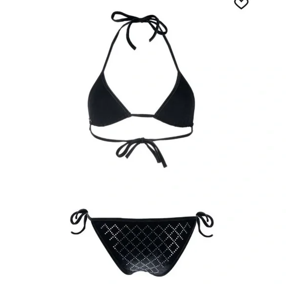 BALMAIN***Crystals on Black Velvet Bikini**F36 US 4 $846 - Picture 5 of 6